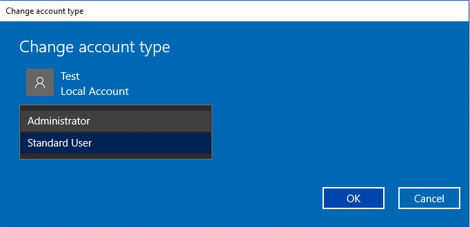 Cum să schimbați tipul contului de utilizator în Windows 10