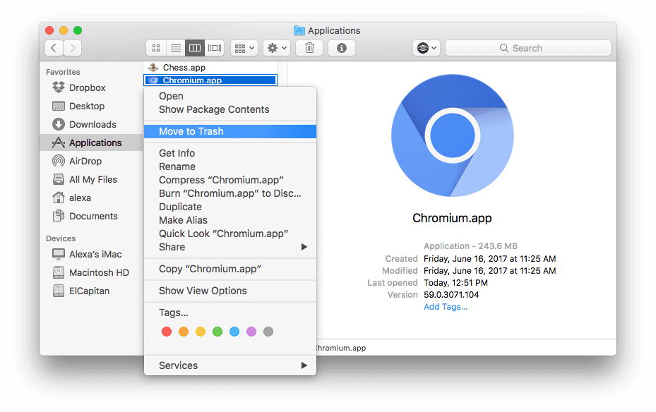 Jak odinstalować Chromium z komputera Mac