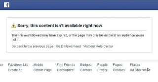 Inhalt nicht verfügbar facebook geblockt