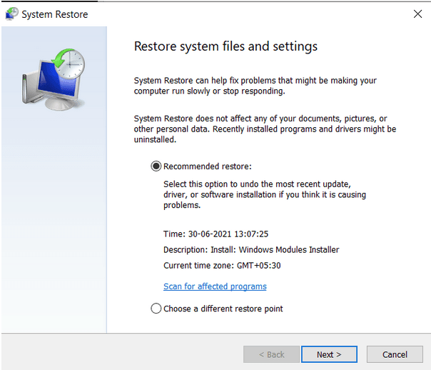 Windows11でシステムの復元を使用する方法