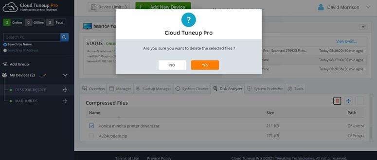 Cách quản lý mức tiêu thụ dung lượng ổ đĩa với Cloud Tuneup Pro