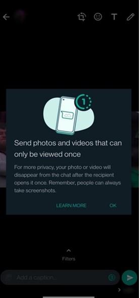 Como usar o recurso Visualizar uma vez para enviar fotos e vídeos que desaparecem no WhatsApp
