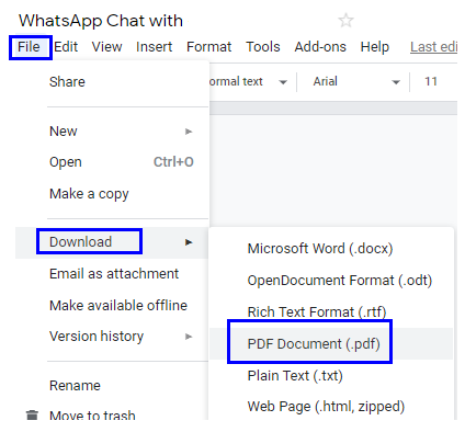 كيفية تصدير سجل دردشة WhatsApp كملف PDF؟