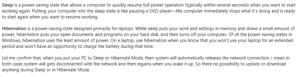 コンピューターがスリープモードになっている間、Windows 10の更新は続行されますか？