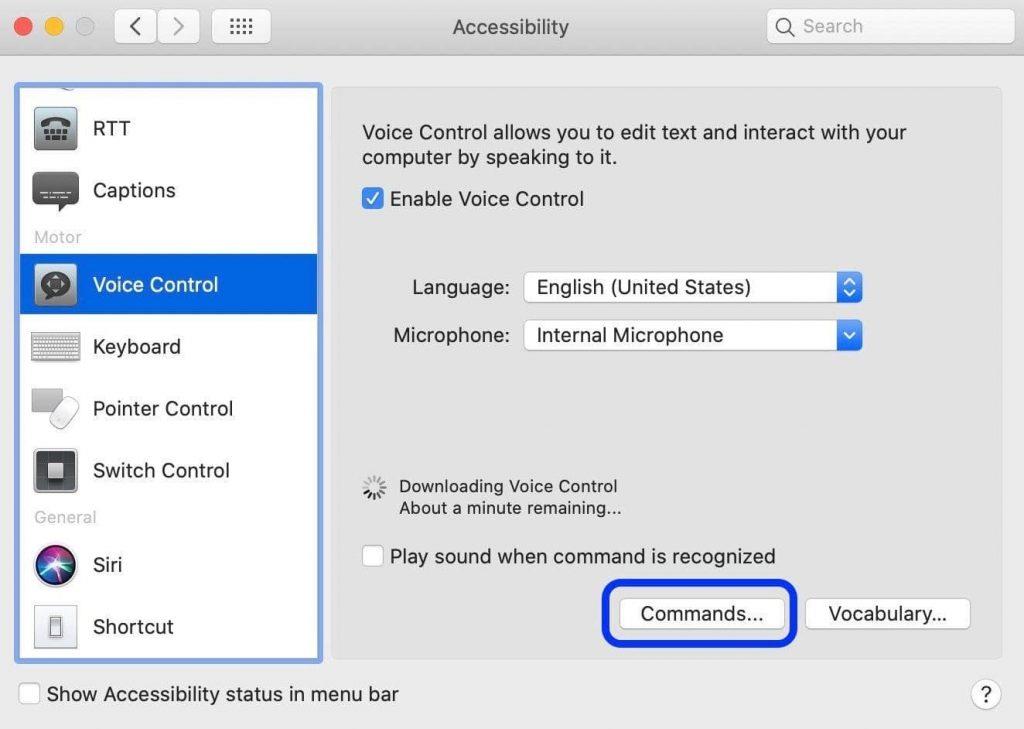 macOSCatalinaで音声制御を使用する方法