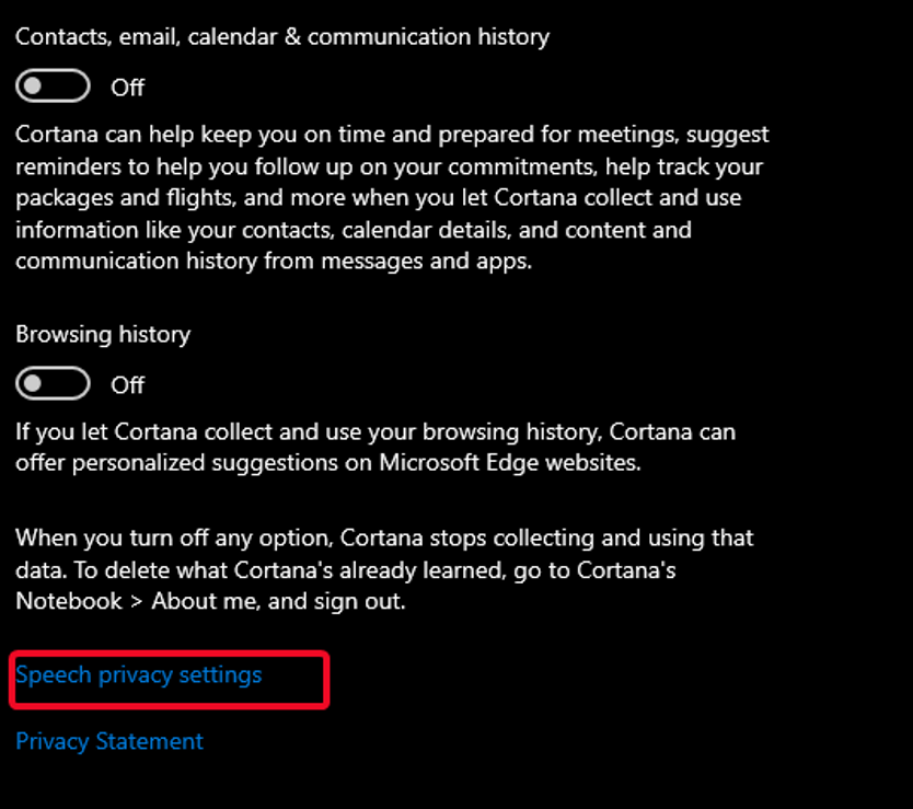 Cortanaの録音を削除し、Cortanaが音声を録音できないようにする方法