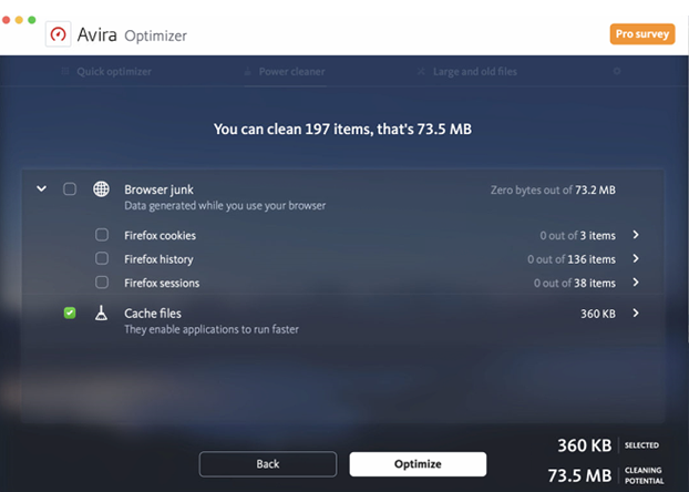 Avira Optimizer: Kelola Penyimpanan Mac Anda