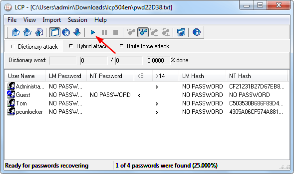 Strumenti di recupero password di Windows 10