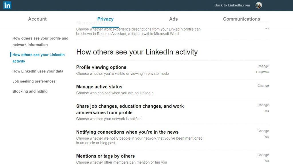 comment bloquer son profil linkedin