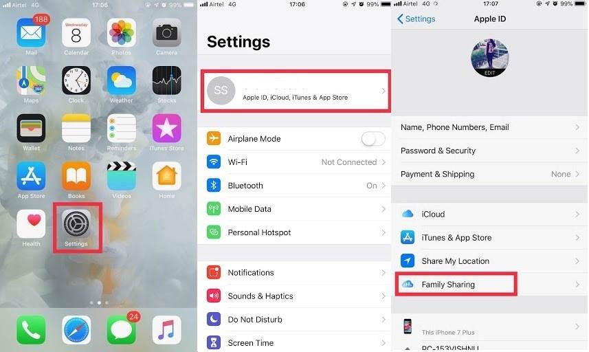 iPhone'umu Bul Özelliğiyle Aile Paylaşımını Kullanma Adımları