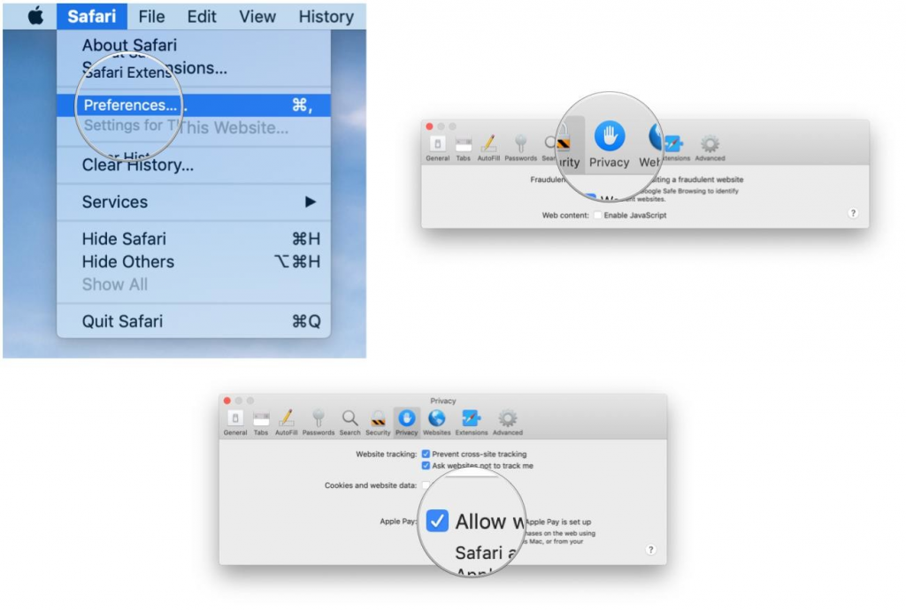 So pflegen Sie die Datenschutz- und Sicherheitseinstellungen in Safari auf dem Mac