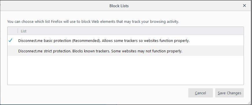 Schritte zum Blockieren von Trackern mit Firefox