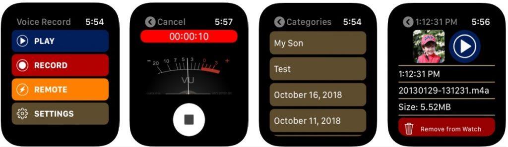 AppleWatchボイスレコーダーアプリは即座にメモを削除します