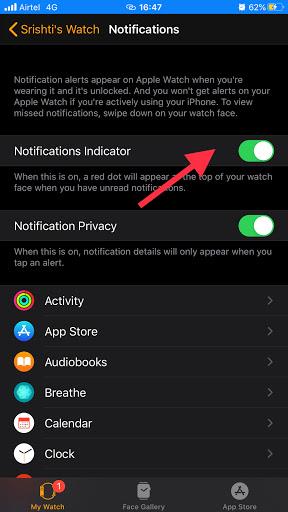 Apple Watchの赤い点の通知を取り除く方法は？