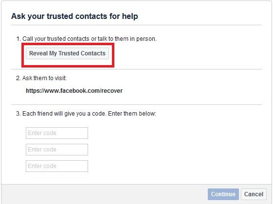Recâștigă accesul la contul Facebook cu contacte de încredere
