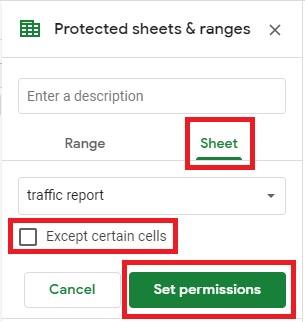 Schritte zum Schützen von Zellen vor der Bearbeitung in Google Tabellen