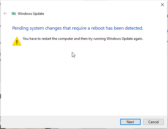 修正：WindowsUpdateは現在更新を確認できません