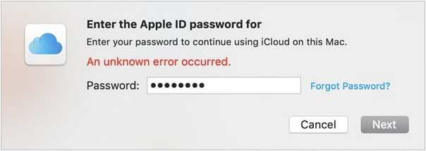 Не удалось подключиться к icloud