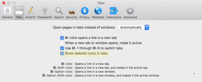 Cum să activați Favicon-urile în Safari pe Mojave