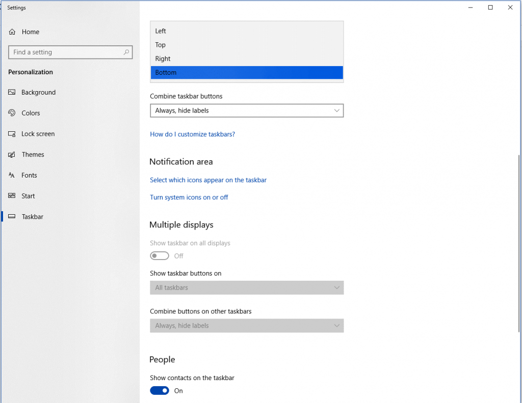 Come personalizzare la barra delle applicazioni di Windows 10