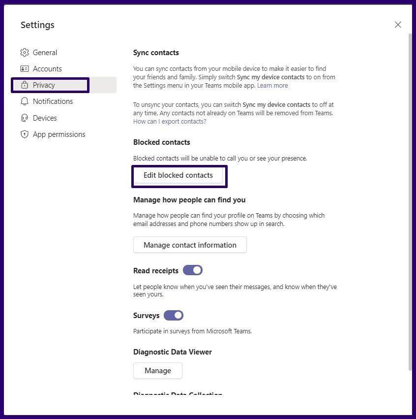 Cách chặn một liên hệ trong Microsoft Teams