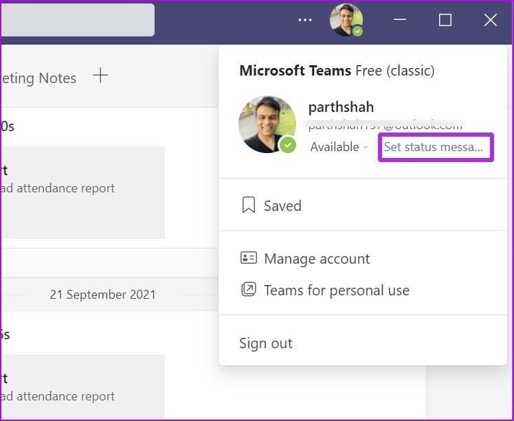 Cách thiết lập thông báo không có mặt trong Office trong Microsoft Teams