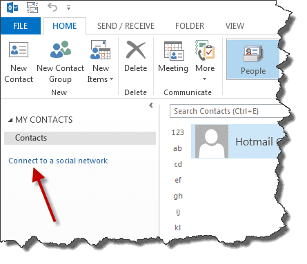 Kết nối Outlook 2013 với Facebook để theo dõi cập nhật của bạn bè