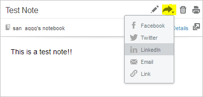 Chia sẻ ghi chú Evernote trên Facebook, Twitter và LinkedIn
