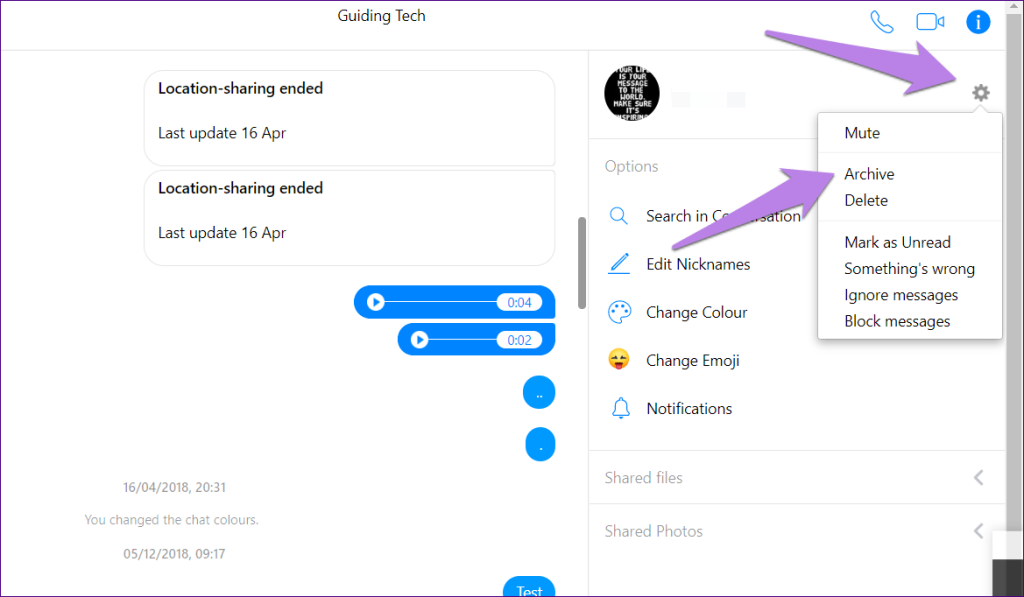 Facebook Messenger Delete và Archive: Cái nào nên sử dụng