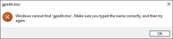 Fixes for gpedit.msc Not Found on Windows Home