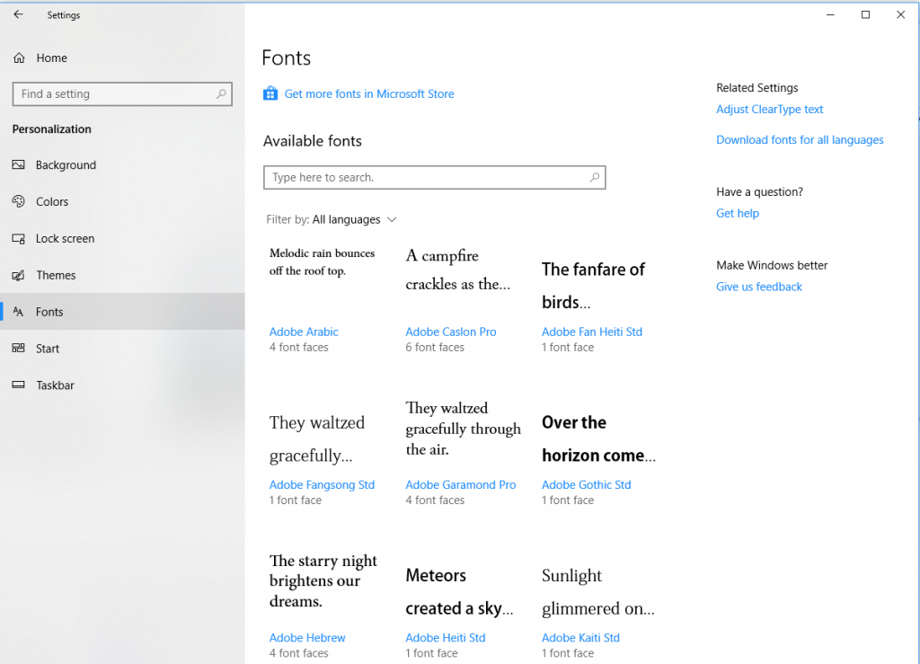 How to Use New Windows 10 Font Settings