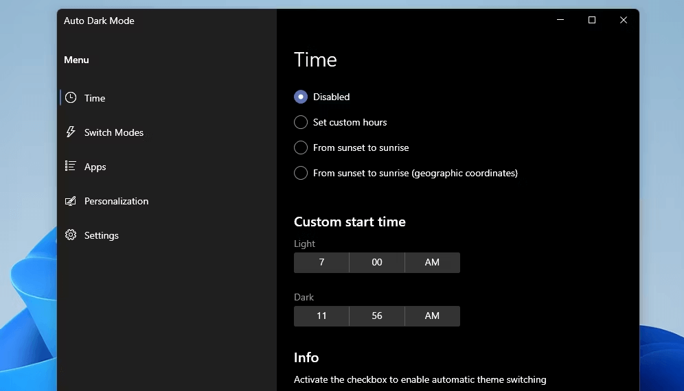 How To Schedule Dark Mode Hours In Windows 11?