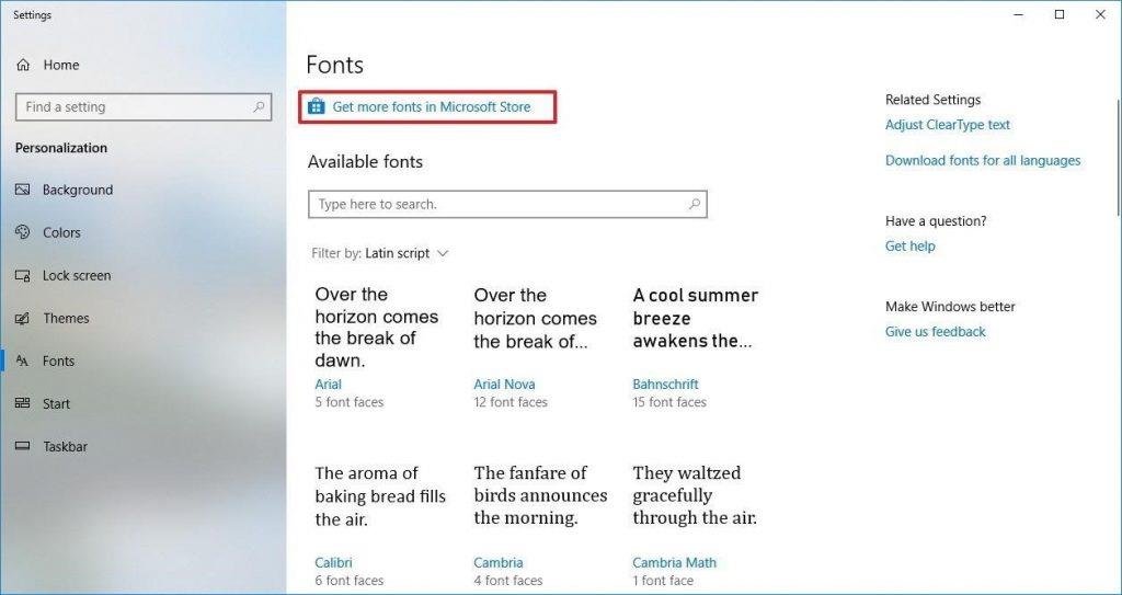 How to Use New Windows 10 Font Settings