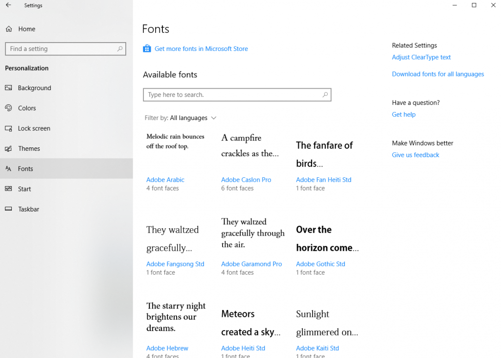 How to Use New Windows 10 Font Settings