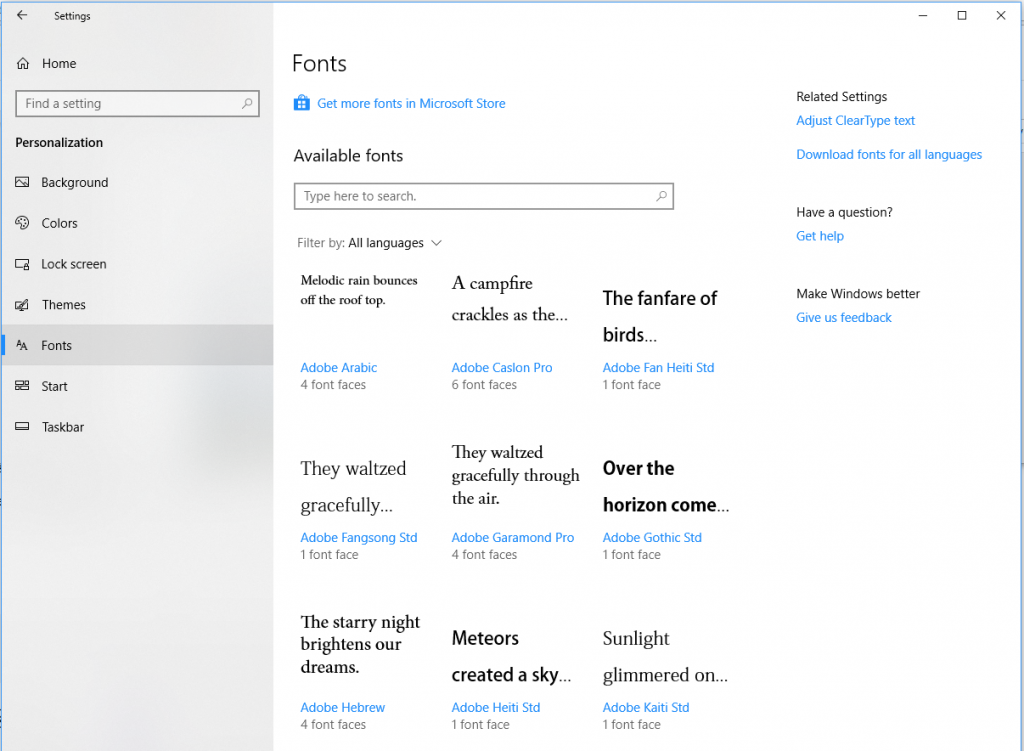 How to Use New Windows 10 Font Settings