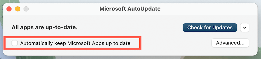 How To Stop Microsoft AutoUpdate On Mac?