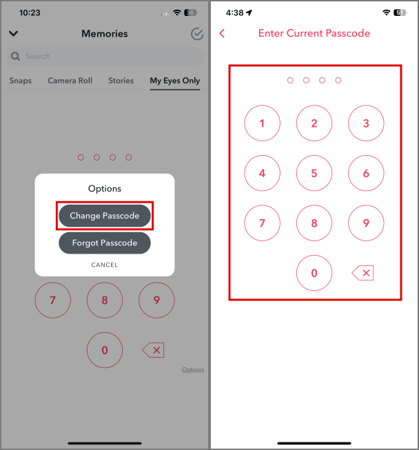 How to Change My Eyes Only Passcode on Snapchat