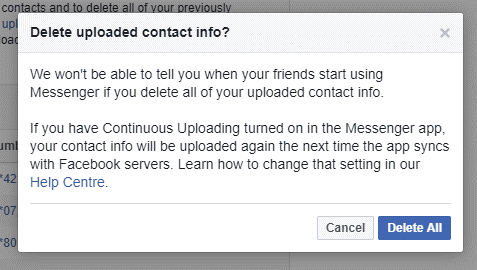 How To Delete The List Of Phone Contacts That Facebook Has