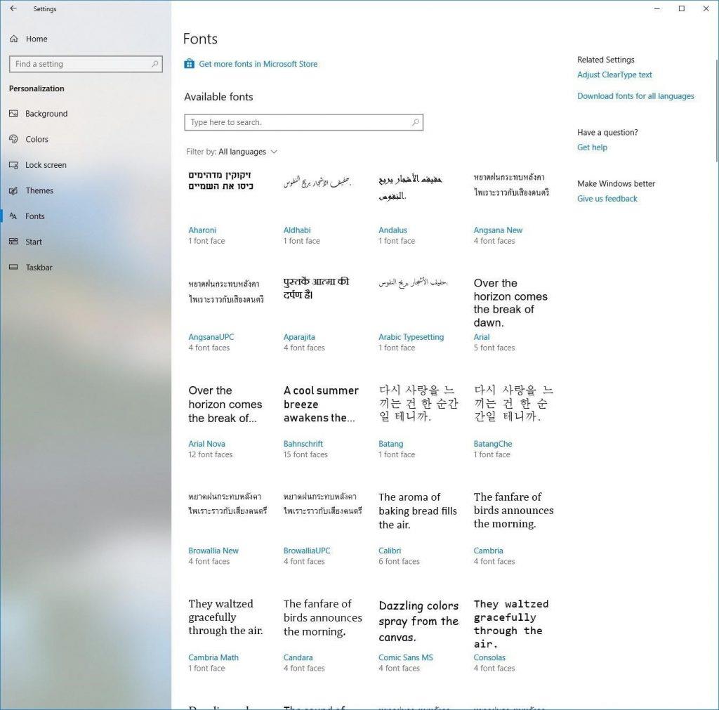 How to Use New Windows 10 Font Settings