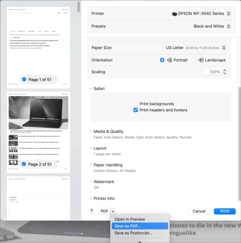 Cum să salvați o pagină web ca PDF pe Windows și Mac