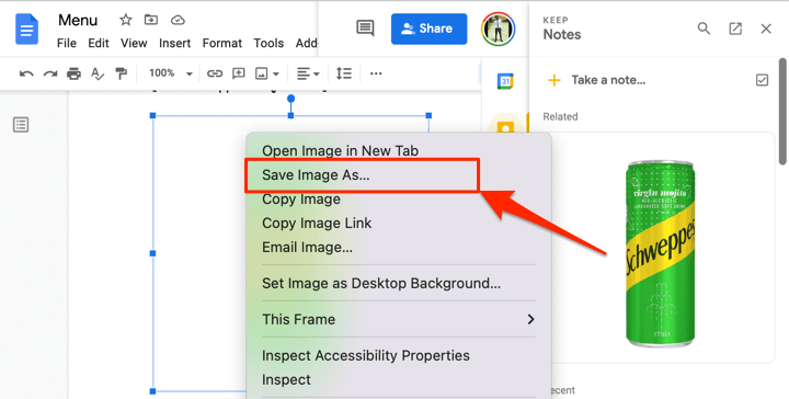 7 formas de guardar una imagen de Google Docs