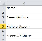 Excelで姓と名を分ける方法