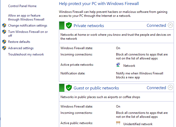 Laraskan Peraturan & Tetapan Firewall Windows 10