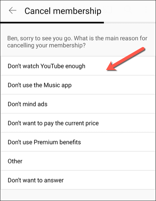 如何取消或暫停 YouTube Premium 訂閱