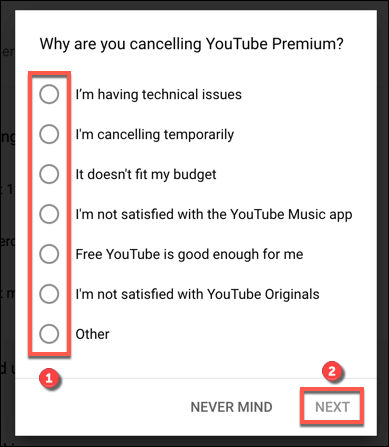 如何取消或暫停 YouTube Premium 訂閱