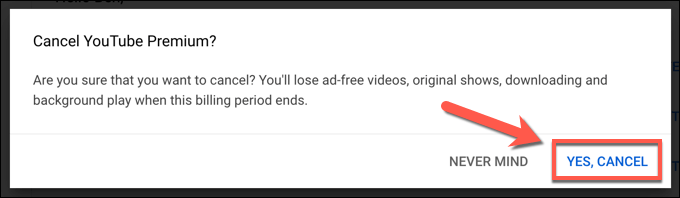 如何取消或暫停 YouTube Premium 訂閱