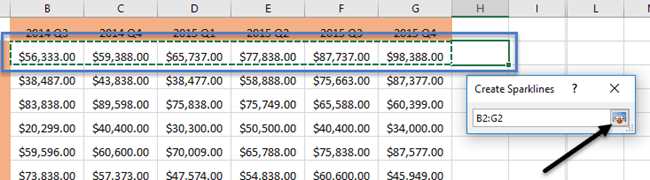 Cara menggunakan Sparklines dalam Excel