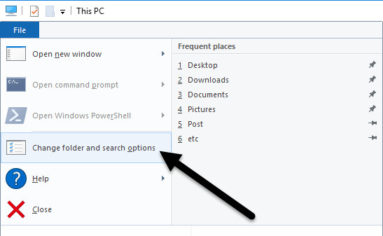 قم بتعيين المجلد الافتراضي عند فتح Explorer في نظام التشغيل Windows 10