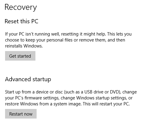 Guida OTT a backup, immagini di sistema e ripristino in Windows 10