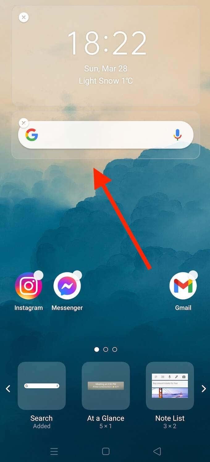 Widget da barra de pesquisa do Google ausente?  Como restaurá-lo no Android